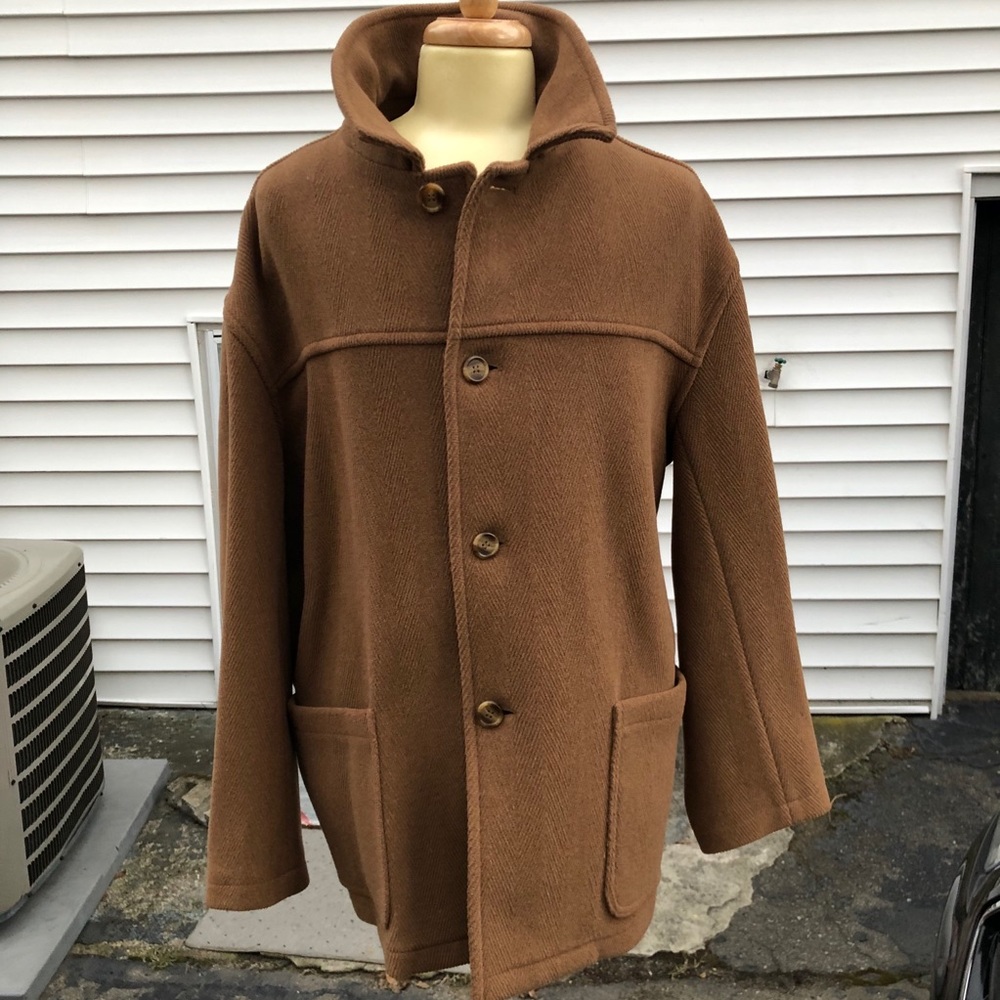 Vintage Tibbett Mens Brown in  48 4 Button Wool Blend Coat in EUC 🏴󠁧󠁢󠁥󠁮󠁧󠁿